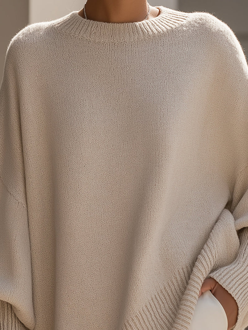Kimia - Oversized Round Neck Knitted Sweater