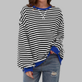 LUKA™ – Striped Long Sleeve Crewneck Sweatshirt for Comfort & Style