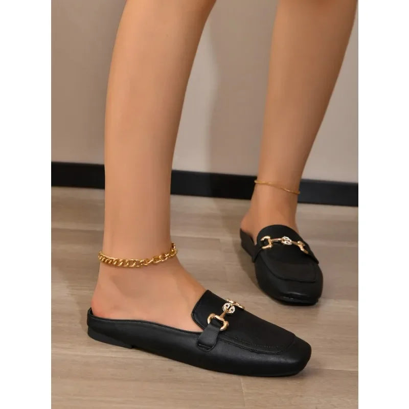 CELINE | ELEGANT CLOSED TOE SLIP ON SANDALS