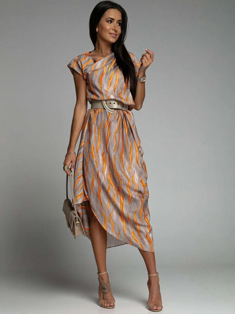 CHARMIE | ASSYMETRICAL SATIN DRESS