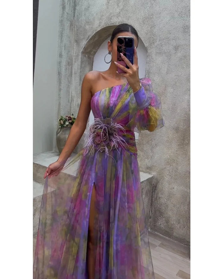 BEATRICE | ONE-SHOULDER LONG SLEEVE DRESS
