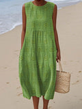 AIZA | COMFORTABLE SLEEVELES POCKET DRESS