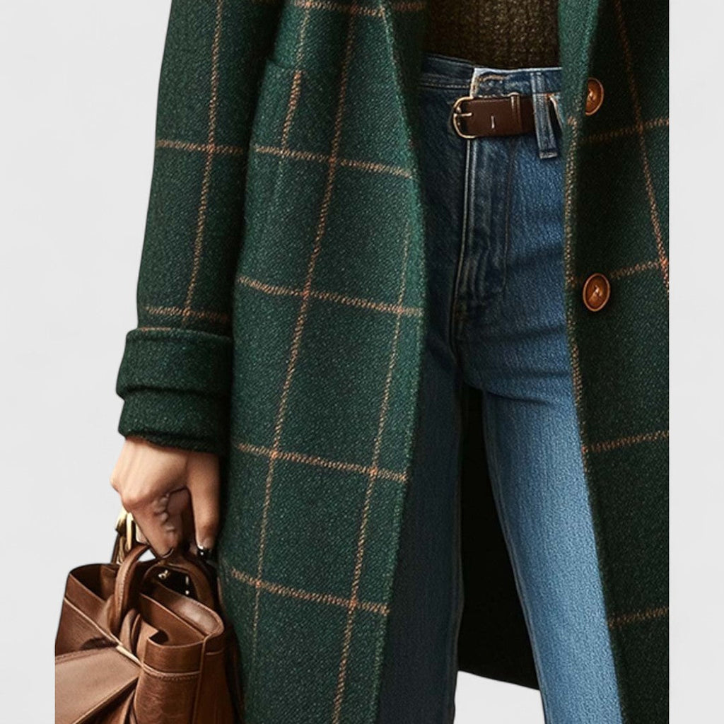Elise | Classic Checkered Wool Coat