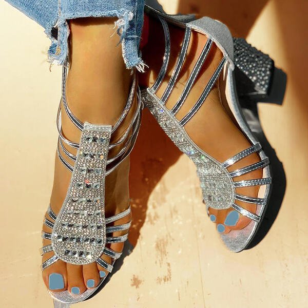 MADELINE | RHINESTONE OPEN-HEELED SANDALS